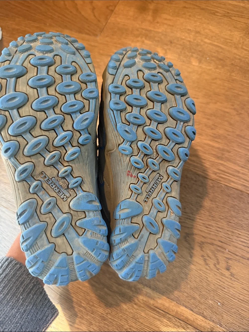 Merrell Kids Gray Hiking Boots with Blue Accents